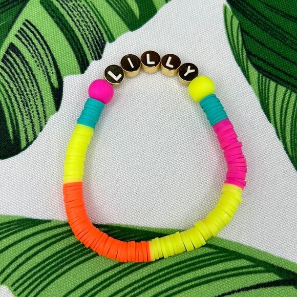 Lilly Pulitzer Colorful Clay Disc Beaded Stretch Bracelet - Picture 2 of 6